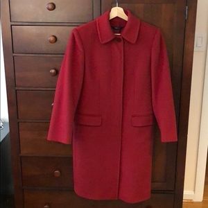 Burberry Lambswool Cashmere Coat - Red - Size 4